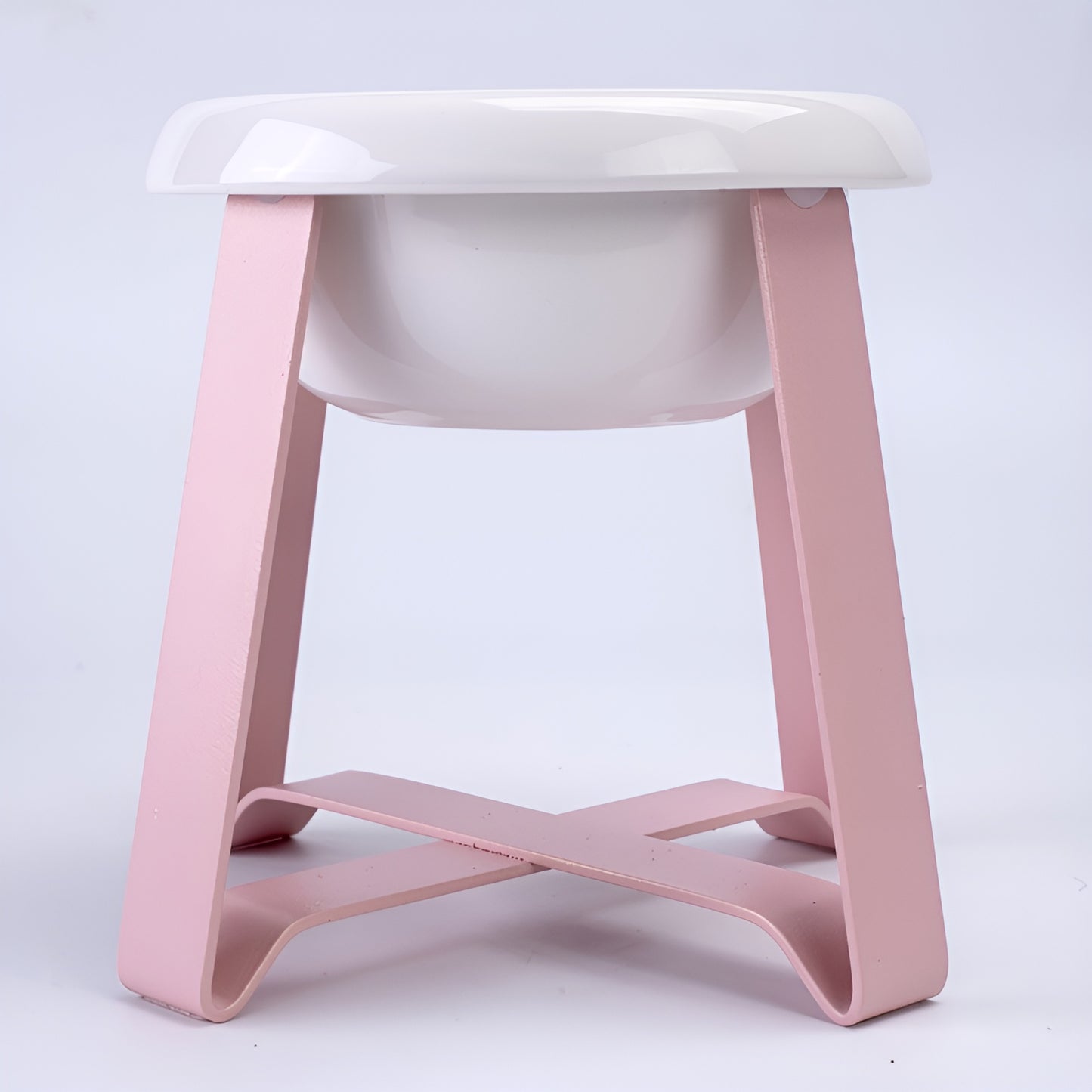 Elevated Ceramic Pet Feeding Bowl with Metal Stand
