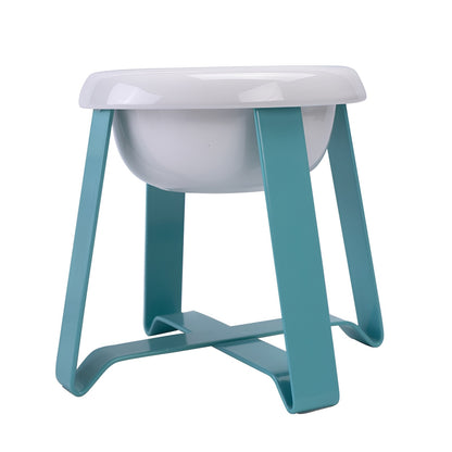 Elevated Ceramic Pet Feeding Bowl with Metal Stand